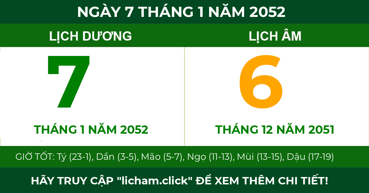 lịch âm ngày 7 tháng 1 năm 2052