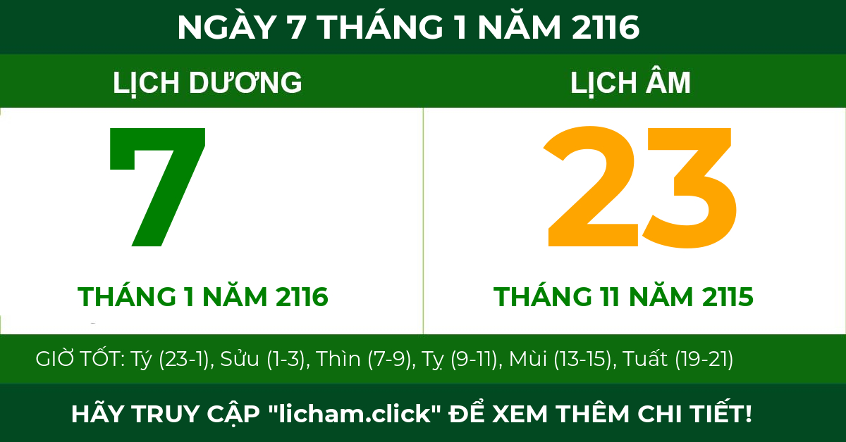 lịch âm ngày 7 tháng 1 năm 2116