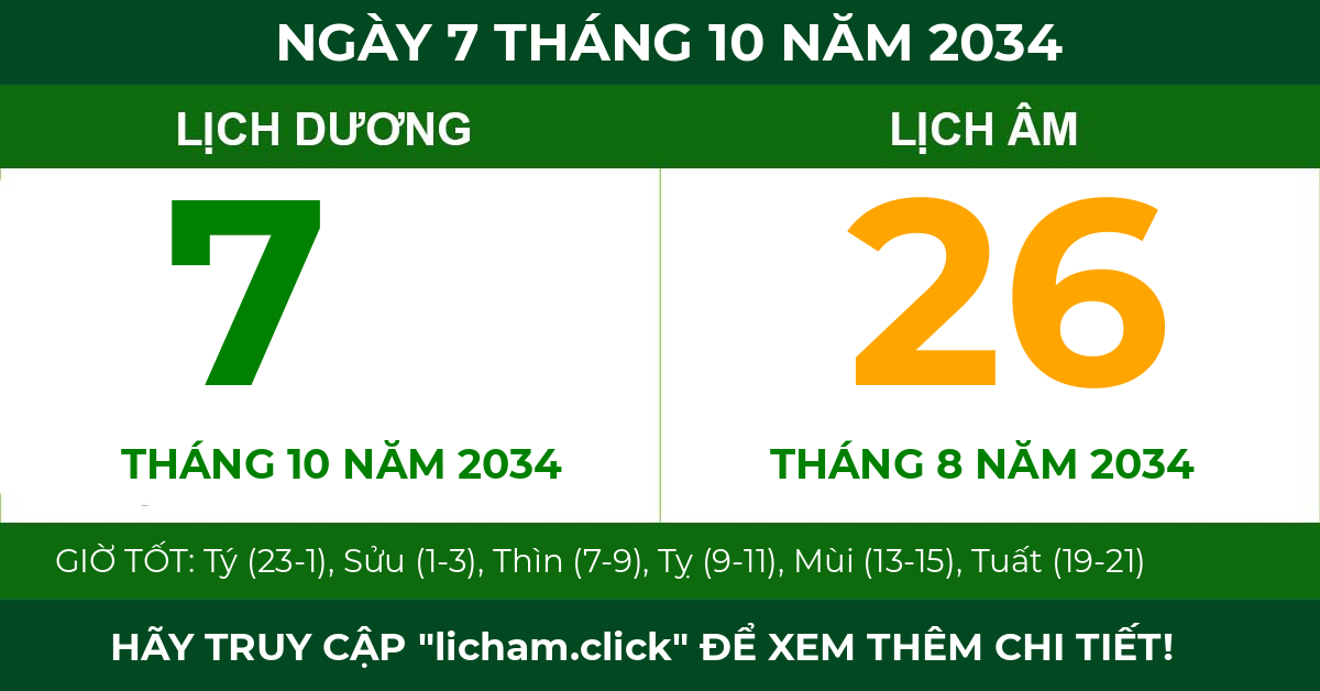 lịch âm ngày 7 tháng 10 năm 2034