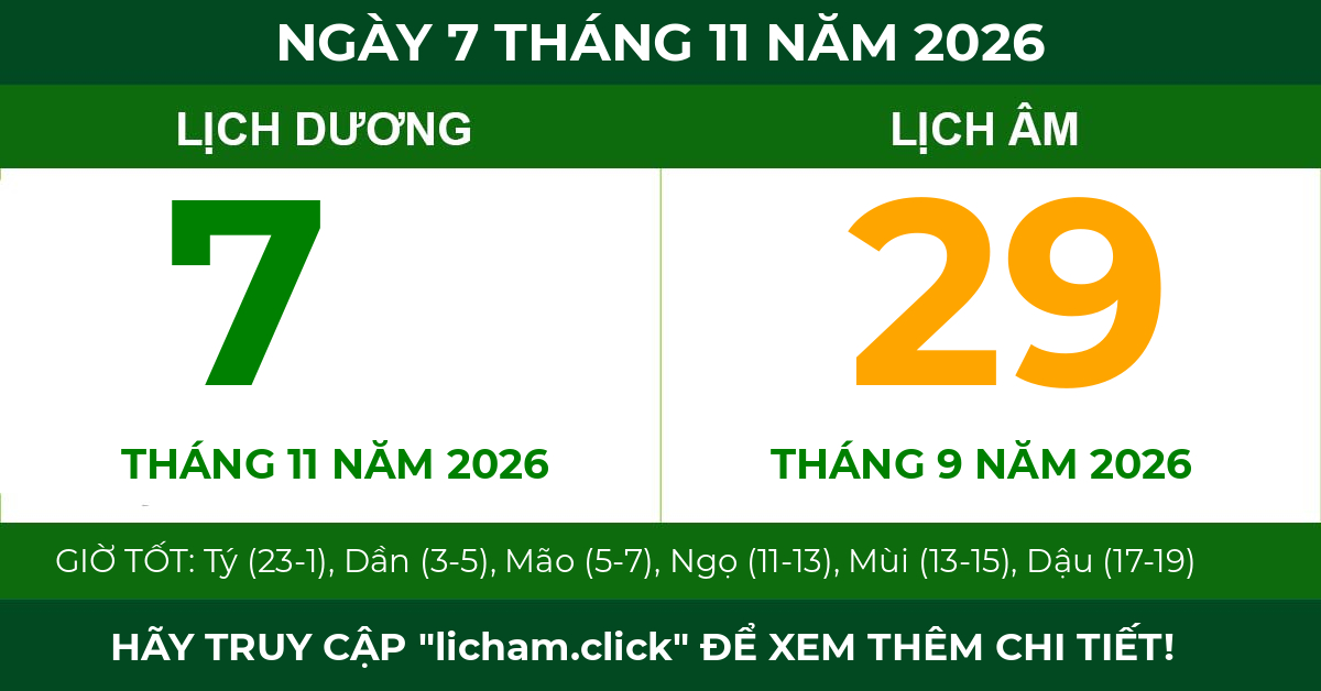 lịch âm ngày 7 tháng 11 năm 2026