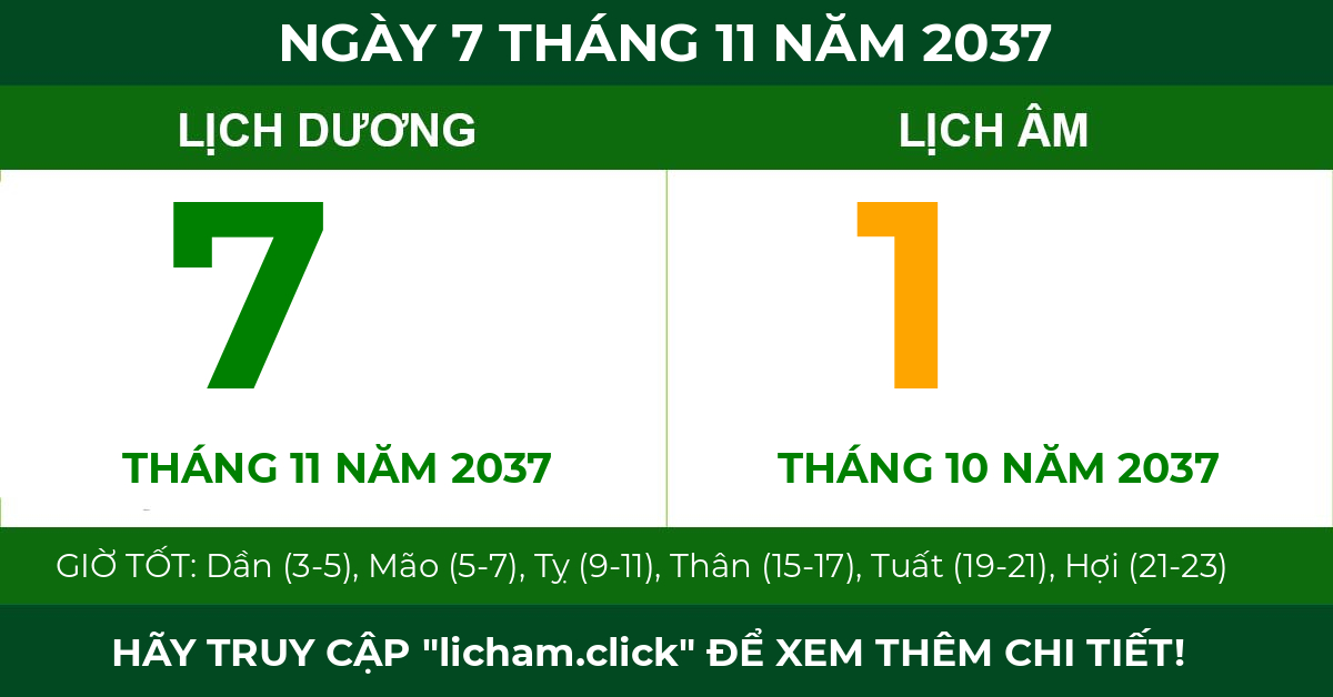 lịch âm ngày 7 tháng 11 năm 2037