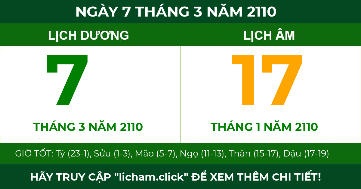 lịch âm ngày 7 tháng 3 năm 2110