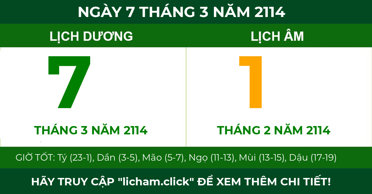 lịch âm ngày 7 tháng 3 năm 2114