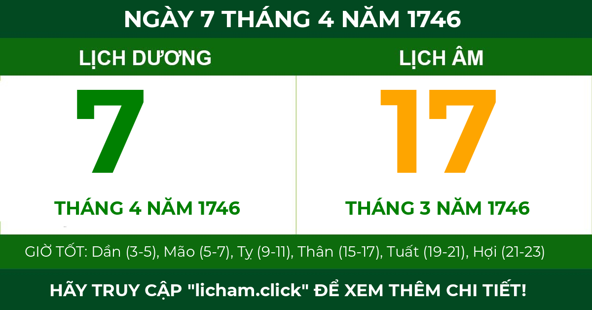 lịch âm ngày 7 tháng 4 năm 1746