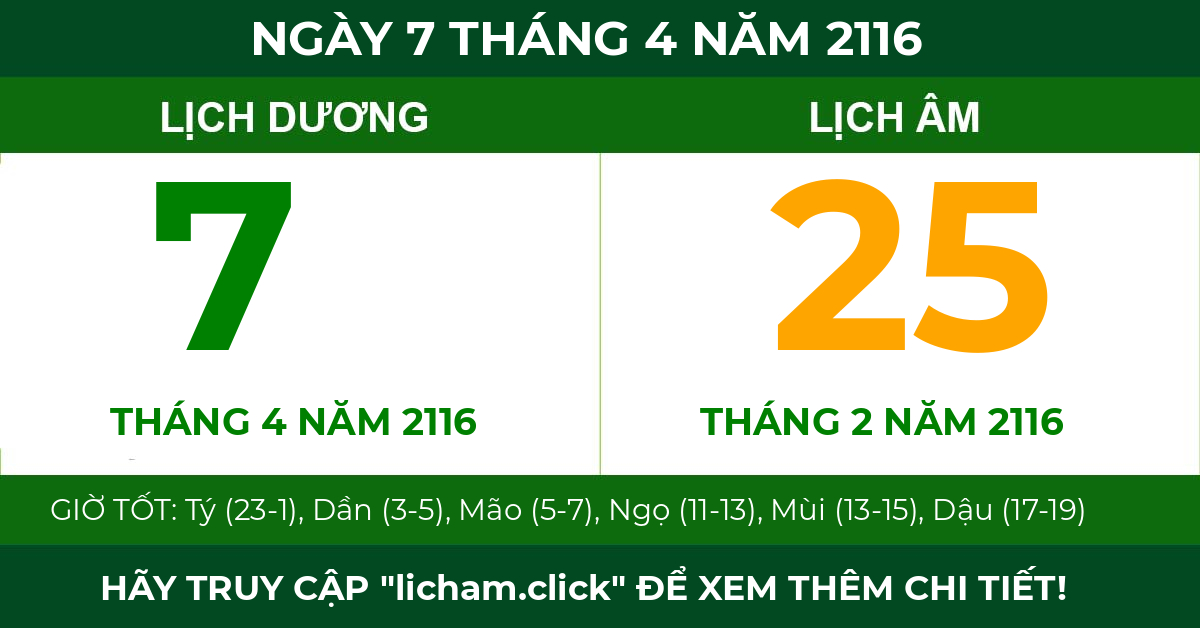 lịch âm ngày 7 tháng 4 năm 2116