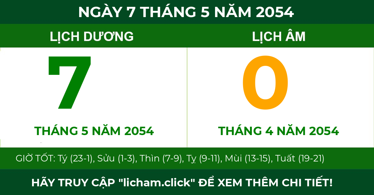 lịch âm ngày 7 tháng 5 năm 2054