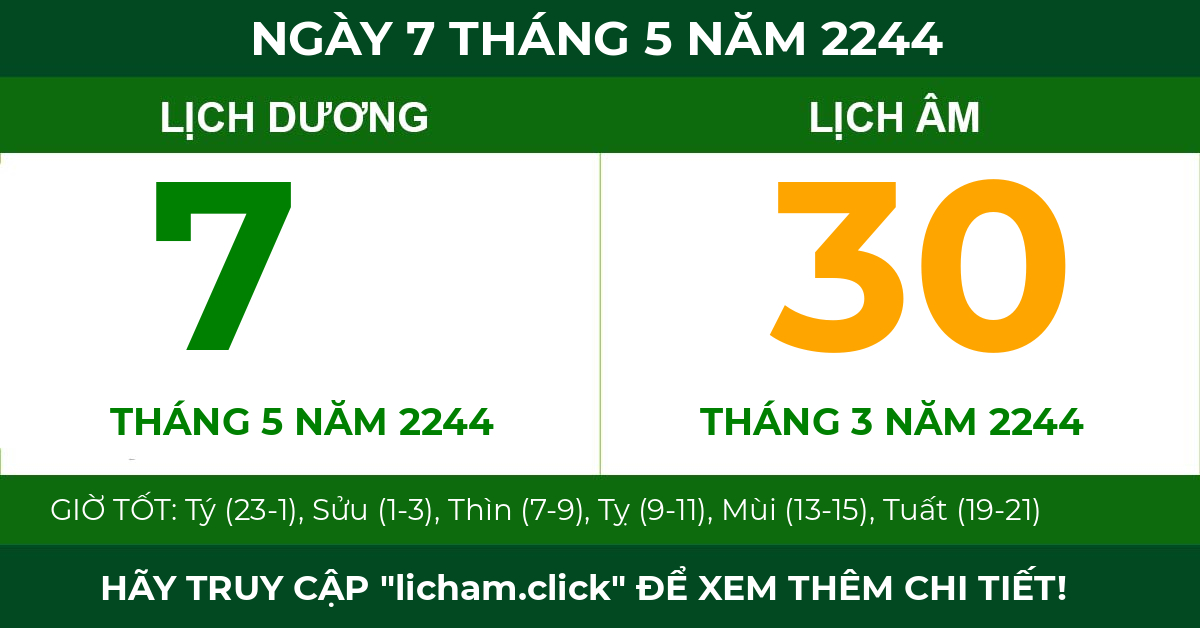 lịch âm ngày 7 tháng 5 năm 2244