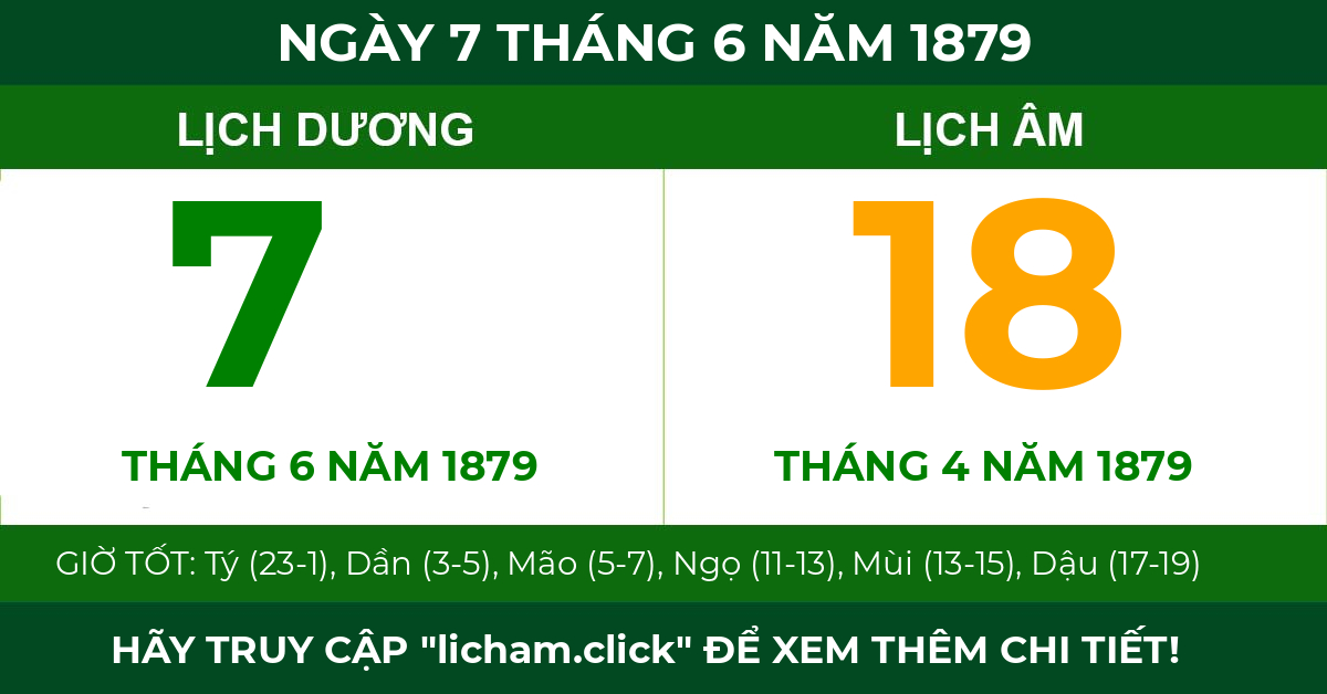 lịch âm ngày 7 tháng 6 năm 1879
