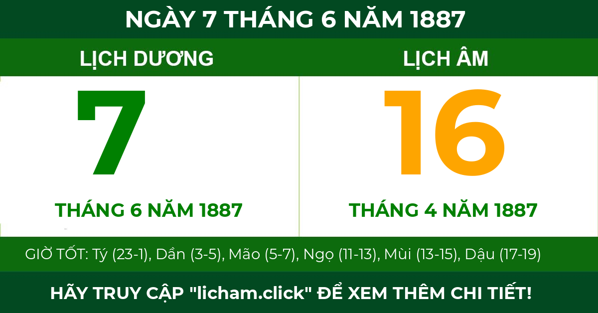 lịch âm ngày 7 tháng 6 năm 1887
