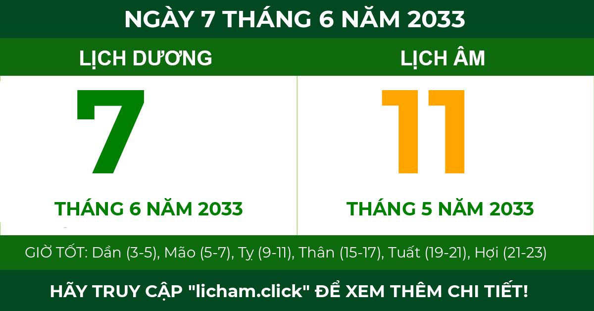 lịch âm ngày 7 tháng 6 năm 2033