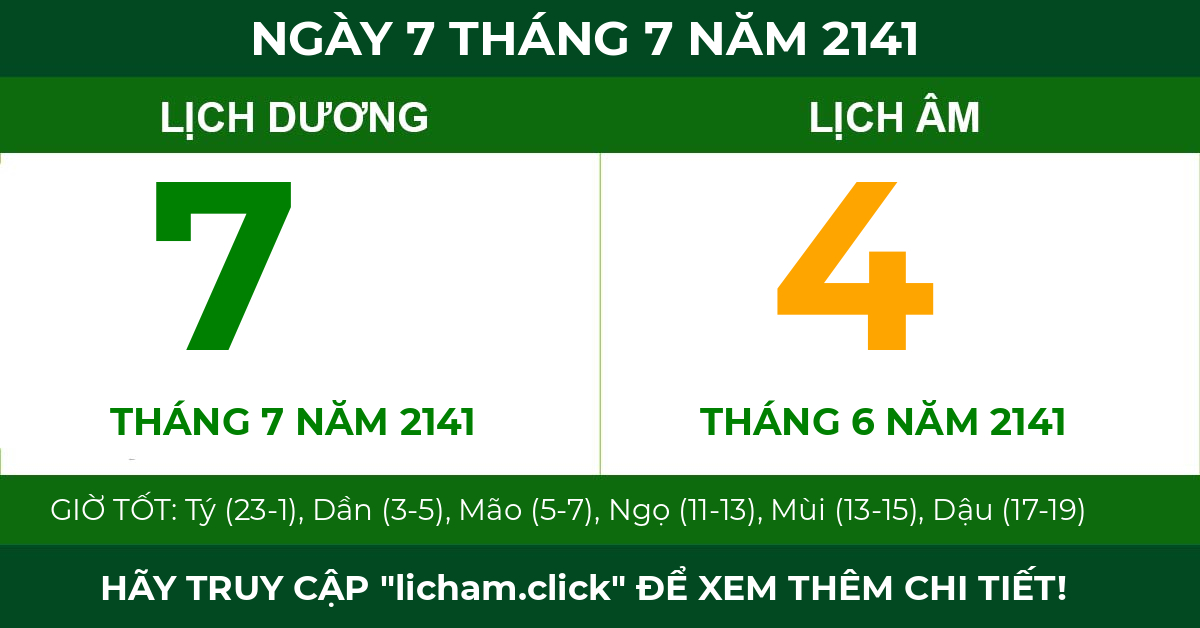 lịch âm ngày 7 tháng 7 năm 2141