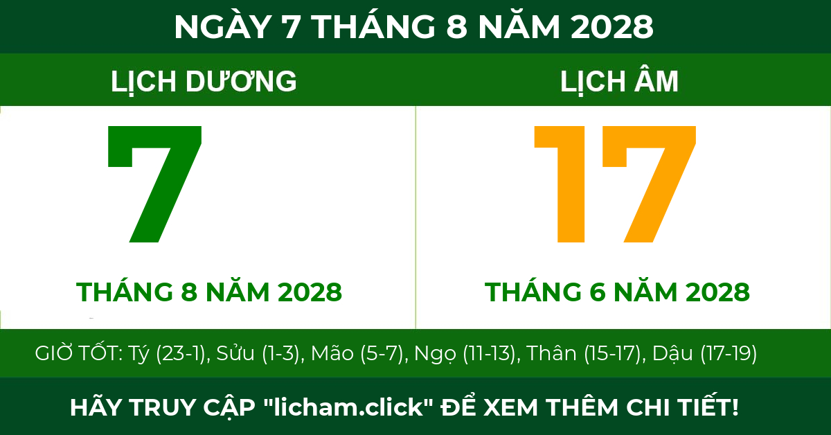 lịch âm ngày 7 tháng 8 năm 2028