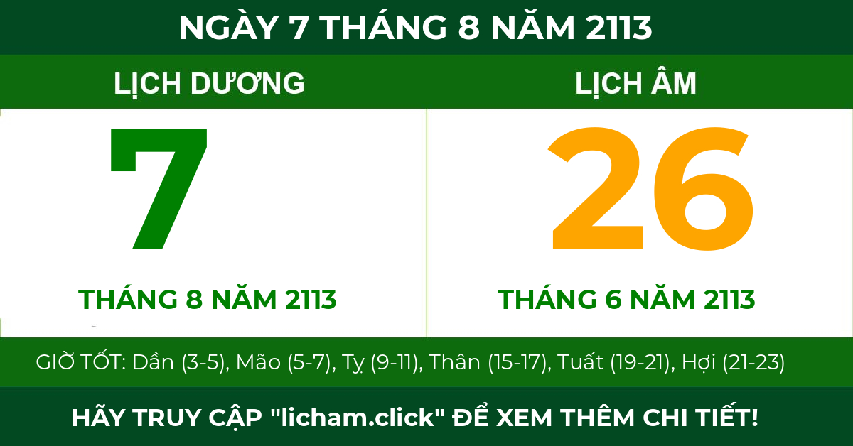 lịch âm ngày 7 tháng 8 năm 2113
