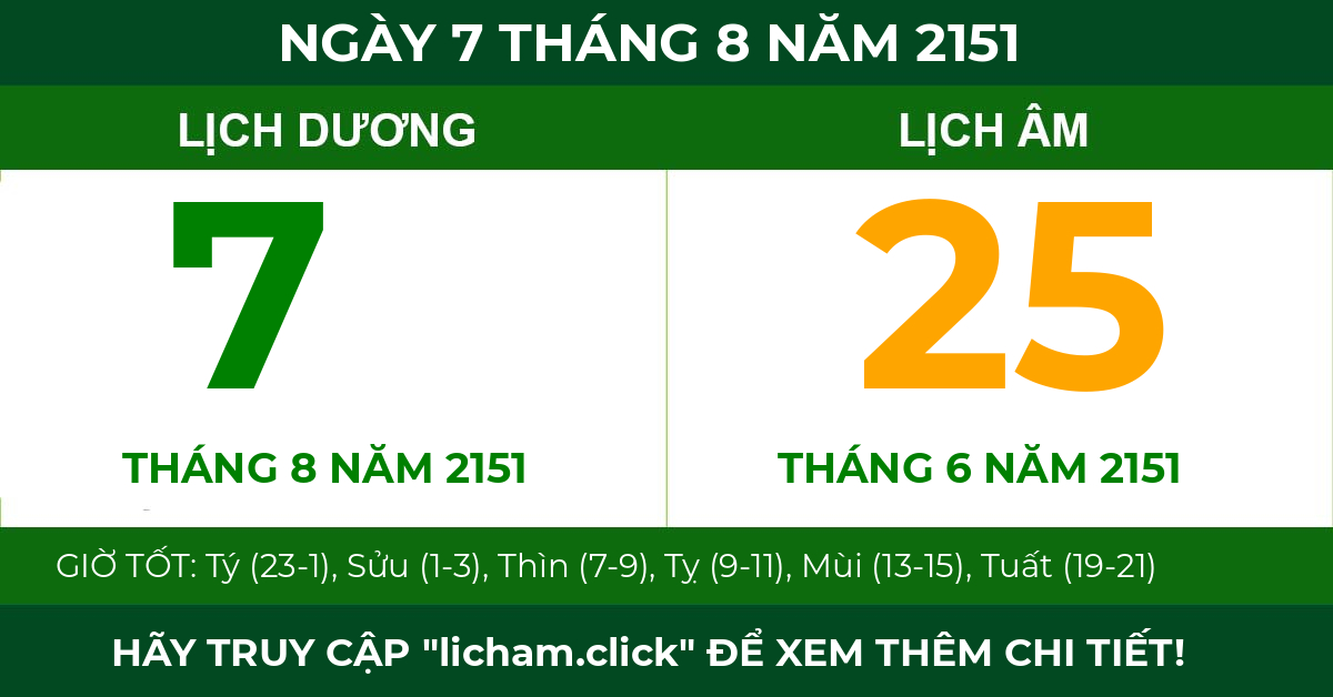 lịch âm ngày 7 tháng 8 năm 2151
