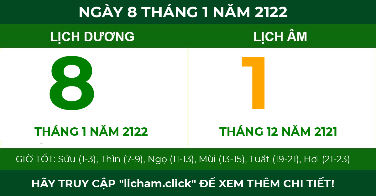 lịch âm ngày 8 tháng 1 năm 2122