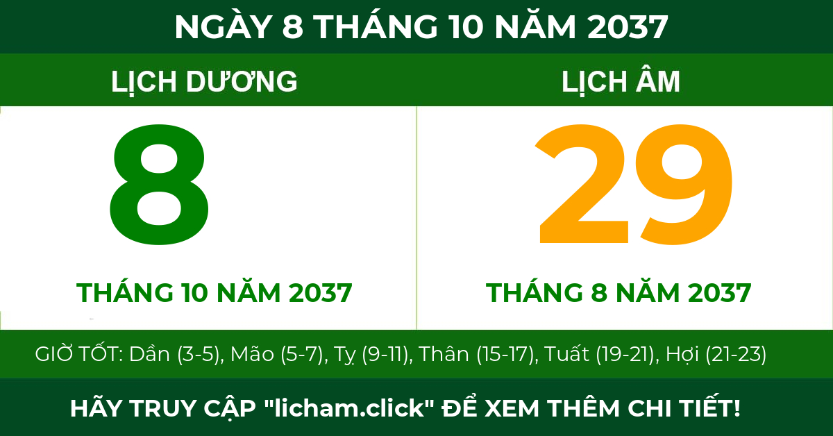 lịch âm ngày 8 tháng 10 năm 2037