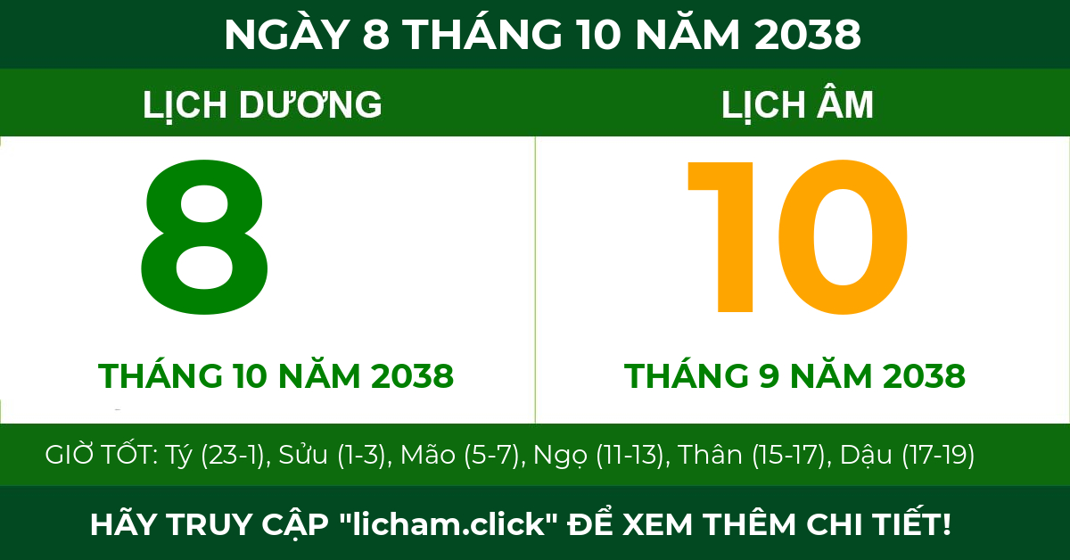 lịch âm ngày 8 tháng 10 năm 2038