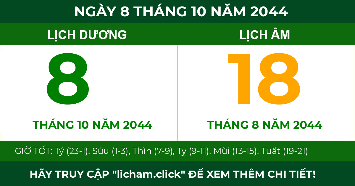 lịch âm ngày 8 tháng 10 năm 2044