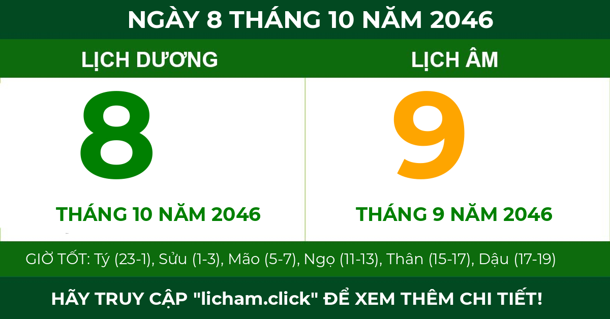 lịch âm ngày 8 tháng 10 năm 2046