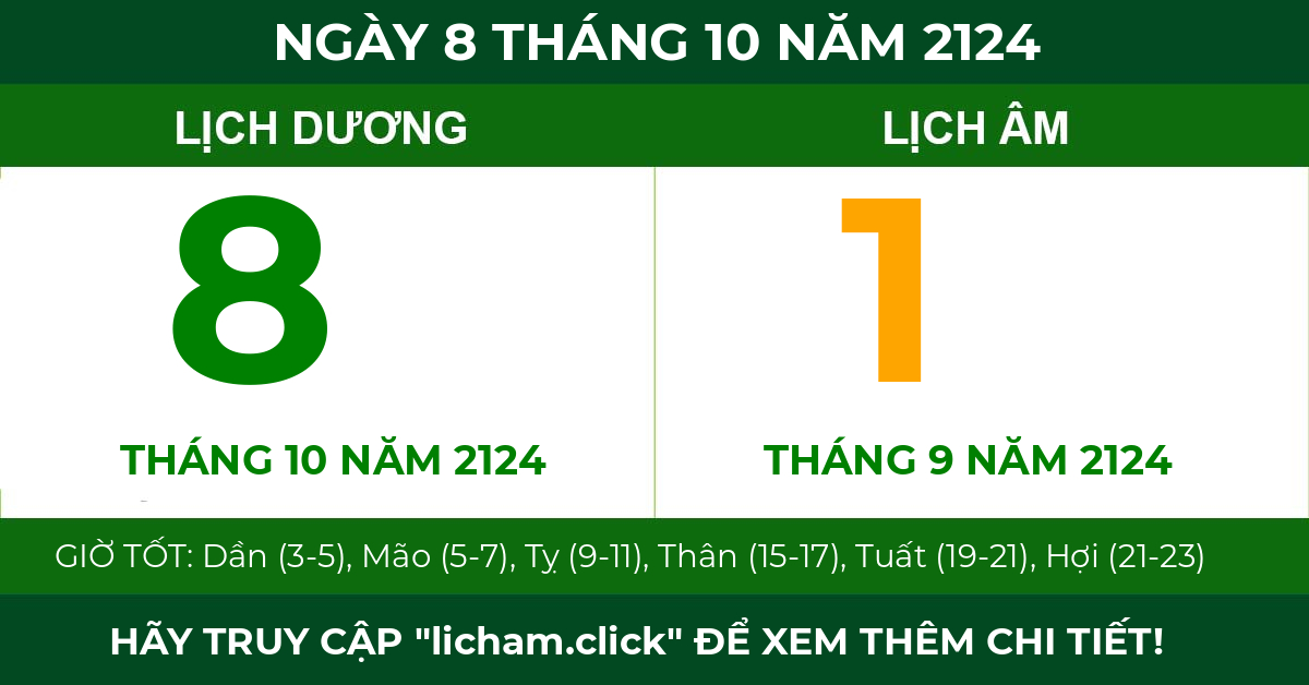 lịch âm ngày 8 tháng 10 năm 2124