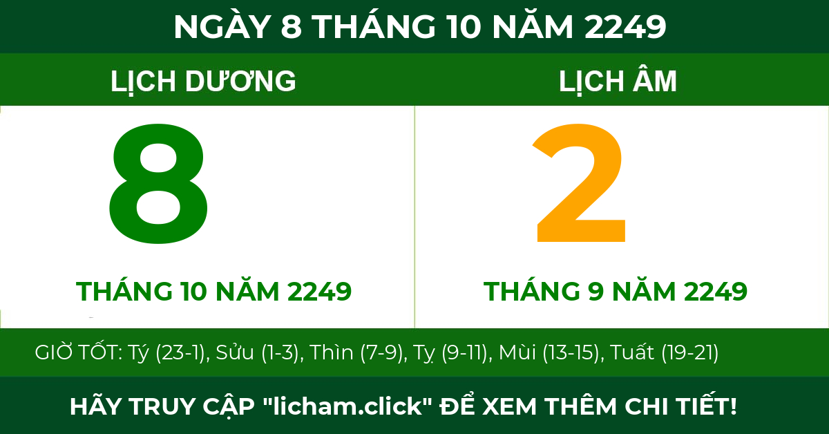 lịch âm ngày 8 tháng 10 năm 2249