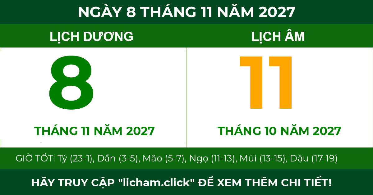 lịch âm ngày 8 tháng 11 năm 2027