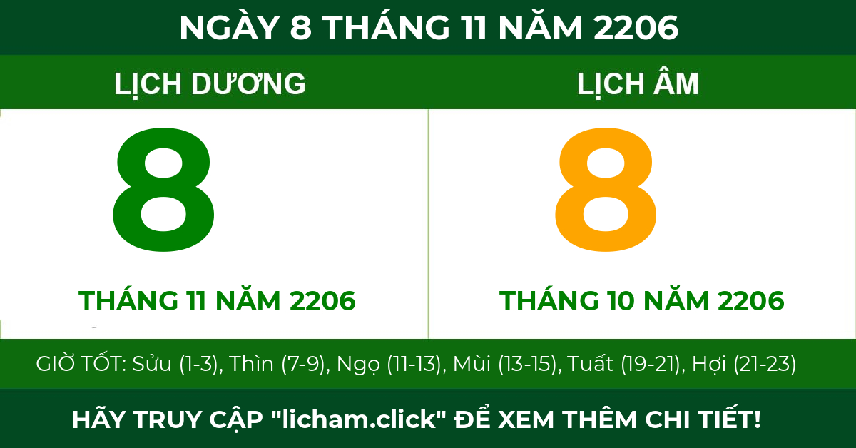 lịch âm ngày 8 tháng 11 năm 2206