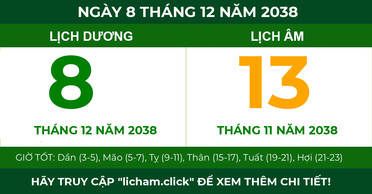 lịch âm ngày 8 tháng 12 năm 2038