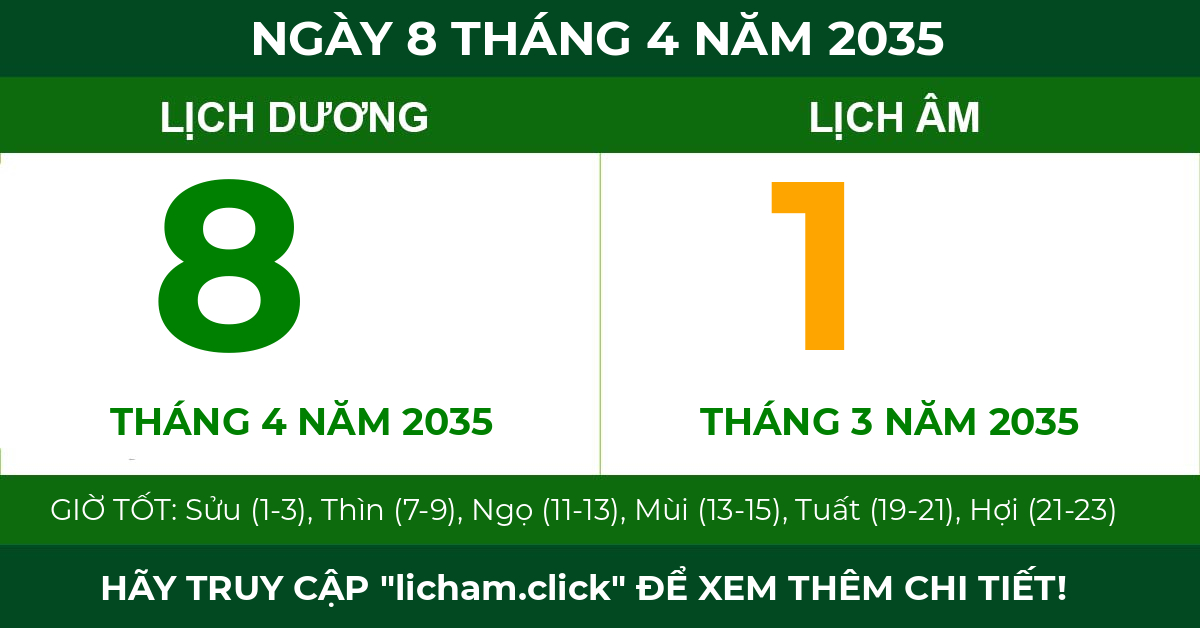 lịch âm ngày 8 tháng 4 năm 2035
