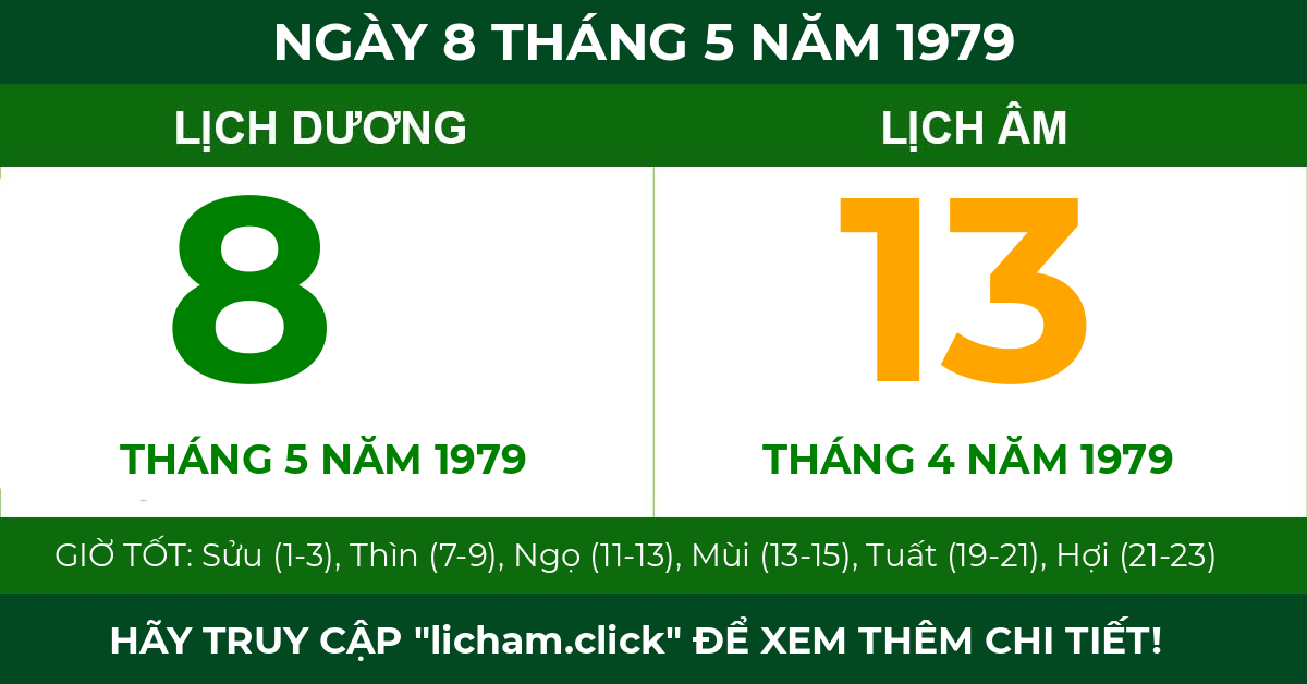 lịch âm ngày 8 tháng 5 năm 1979