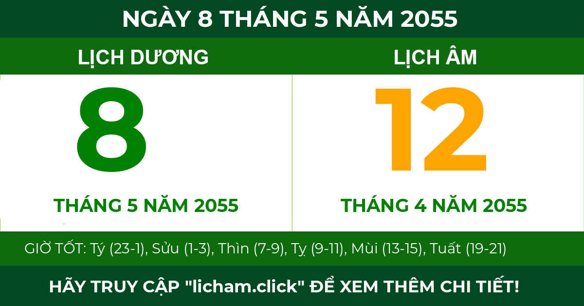 lịch âm ngày 8 tháng 5 năm 2055