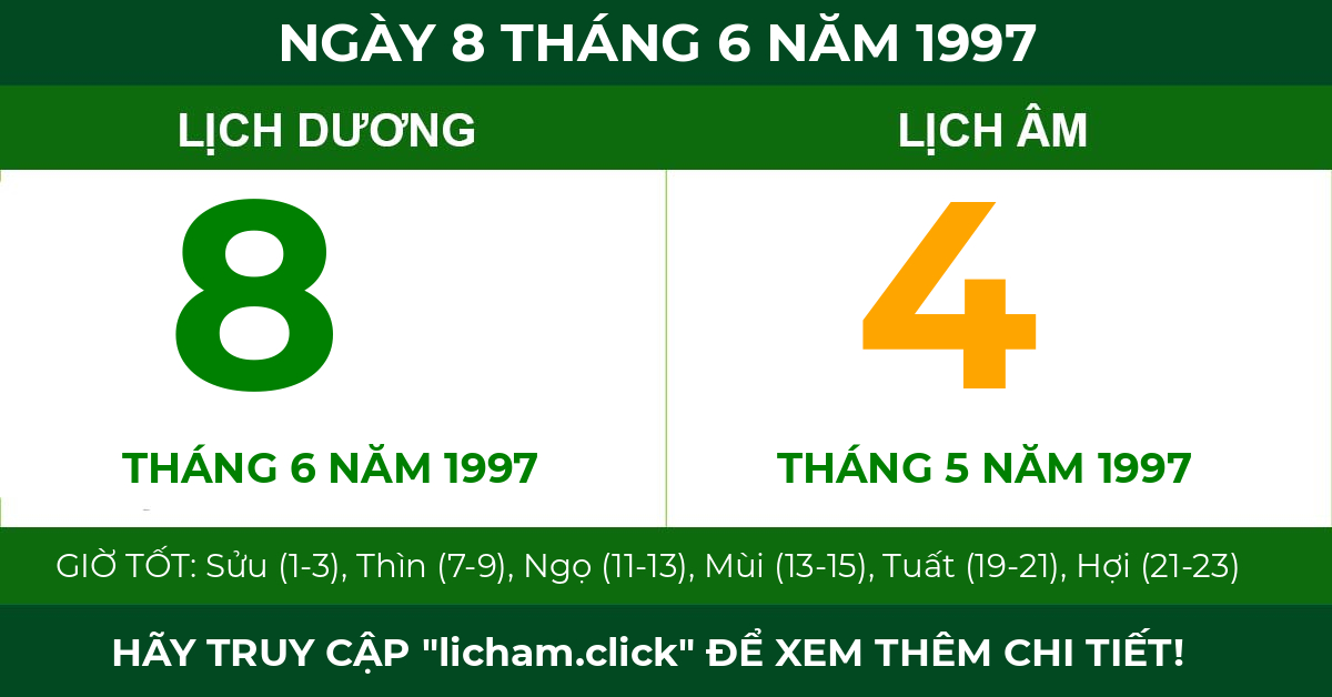 lịch âm ngày 8 tháng 6 năm 1997