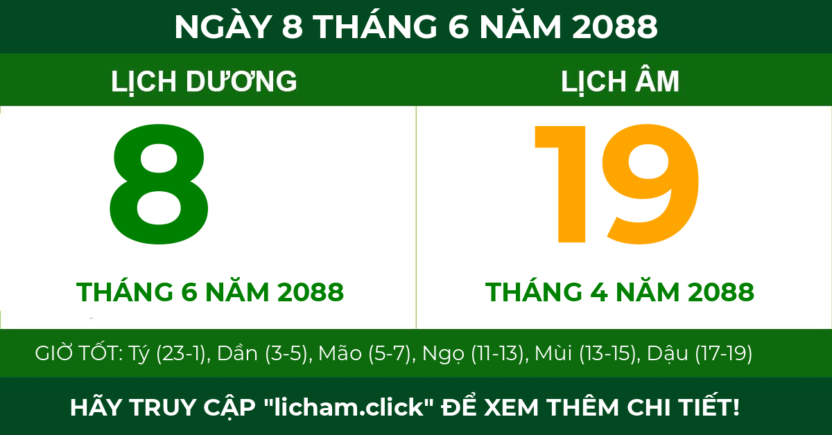 lịch âm ngày 8 tháng 6 năm 2088