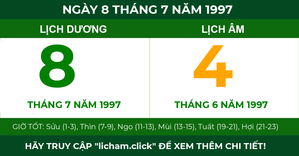 lịch âm ngày 8 tháng 7 năm 1997