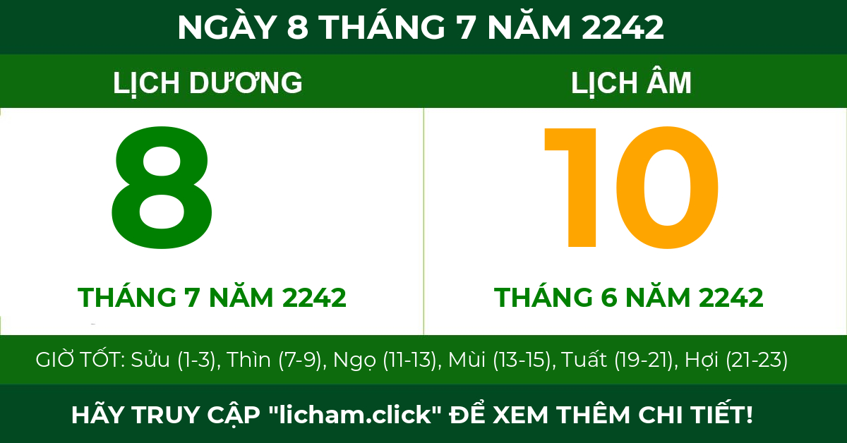 lịch âm ngày 8 tháng 7 năm 2242