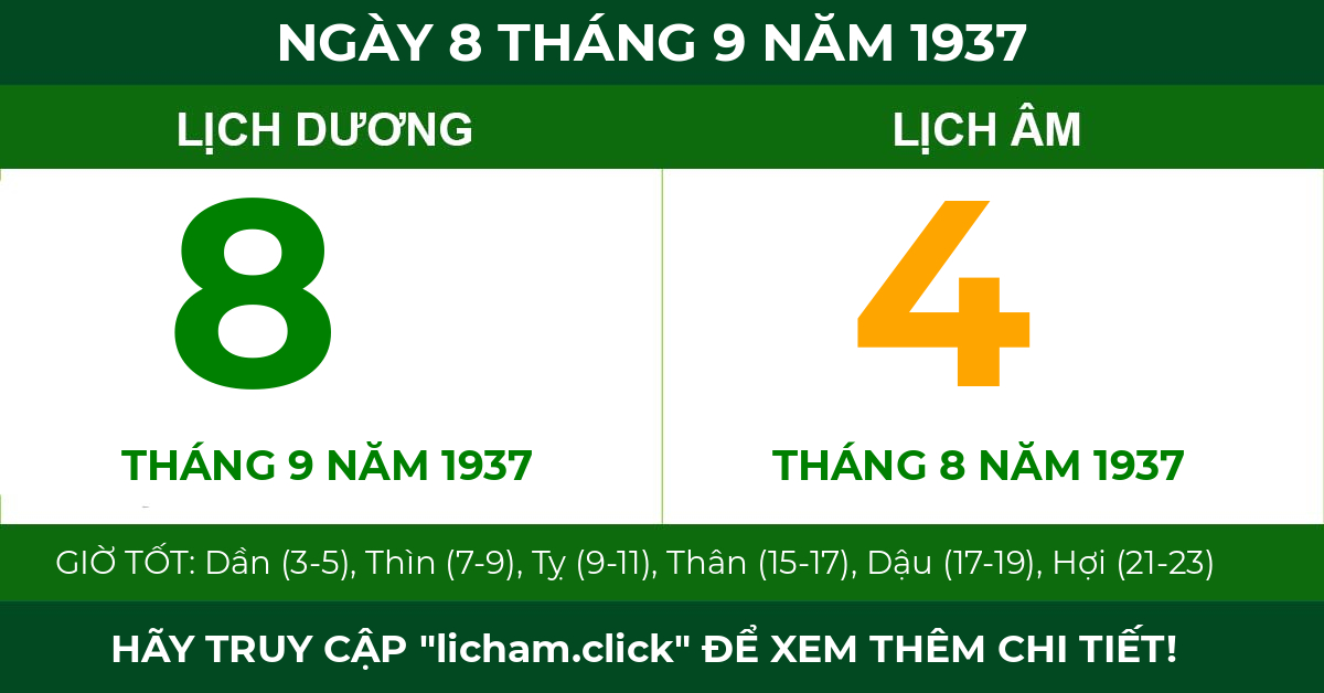 lịch âm ngày 8 tháng 9 năm 1937