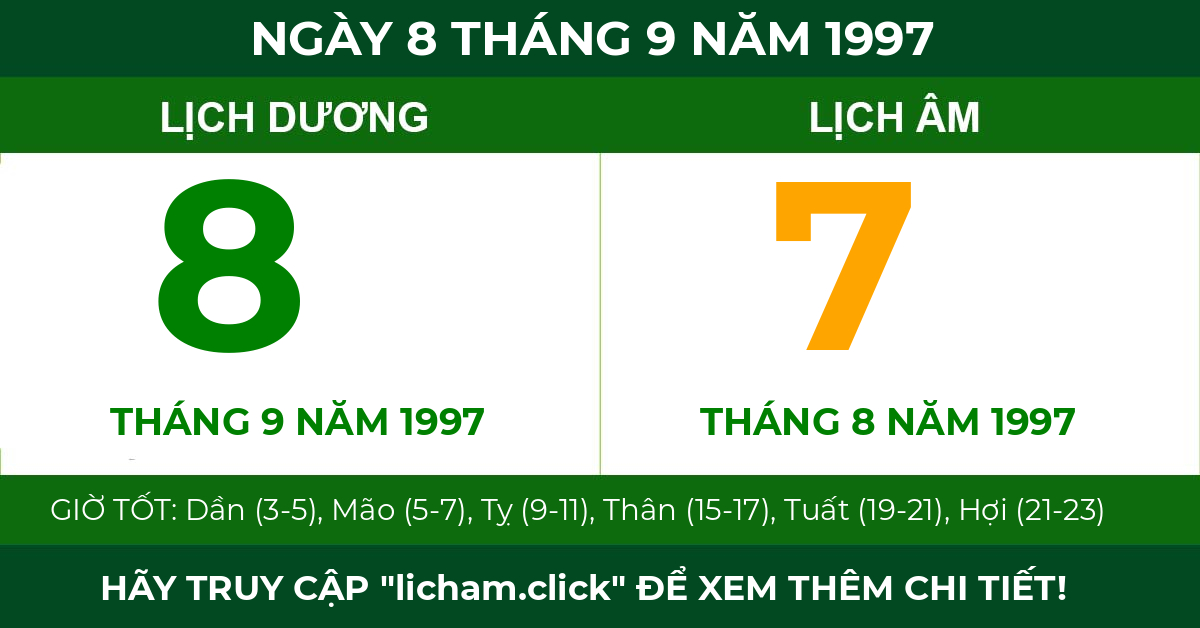 lịch âm ngày 8 tháng 9 năm 1997