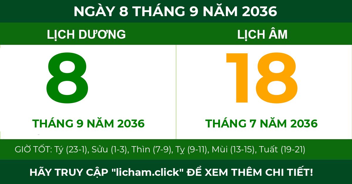 lịch âm ngày 8 tháng 9 năm 2036