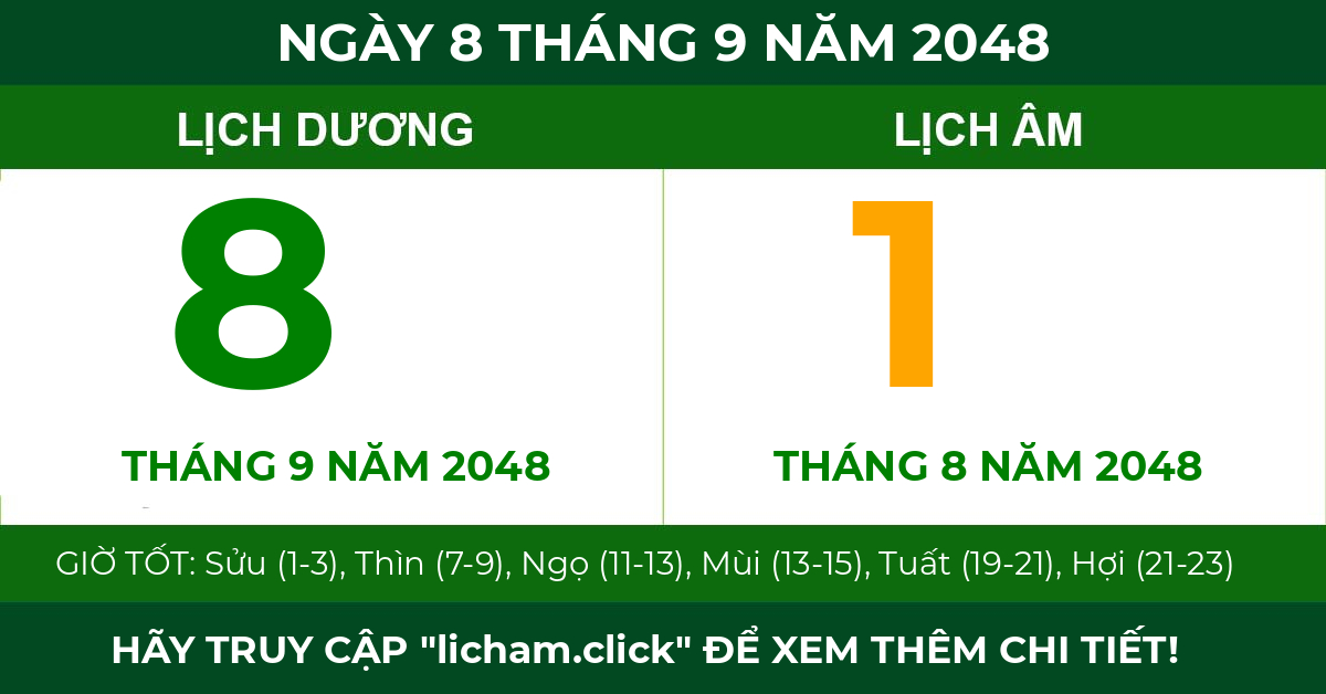 lịch âm ngày 8 tháng 9 năm 2048