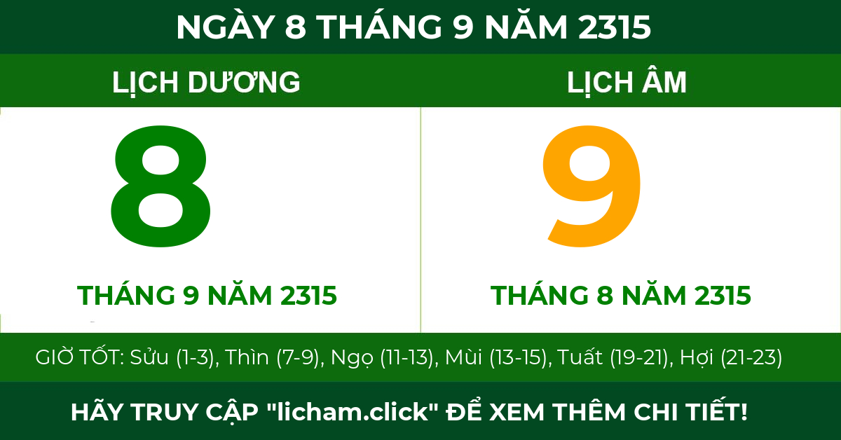 lịch âm ngày 8 tháng 9 năm 2315