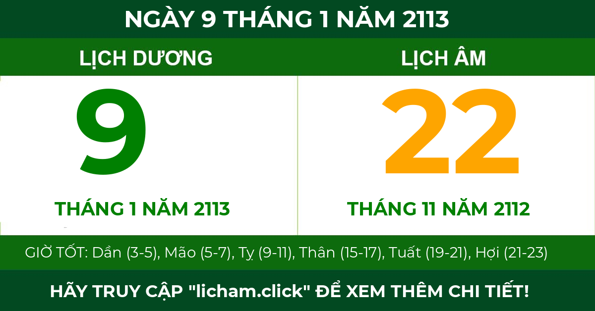 lịch âm ngày 9 tháng 1 năm 2113