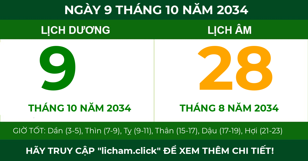 lịch âm ngày 9 tháng 10 năm 2034