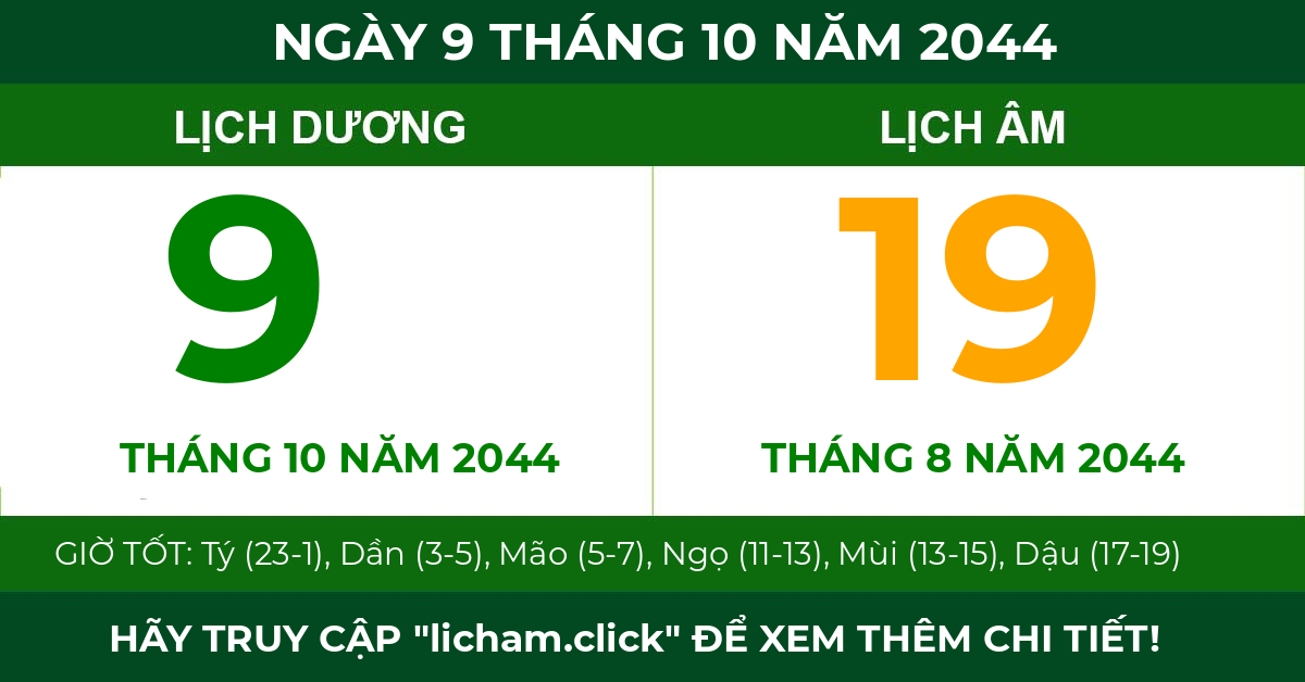 lịch âm ngày 9 tháng 10 năm 2044