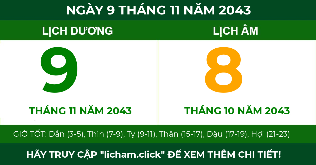 lịch âm ngày 9 tháng 11 năm 2043