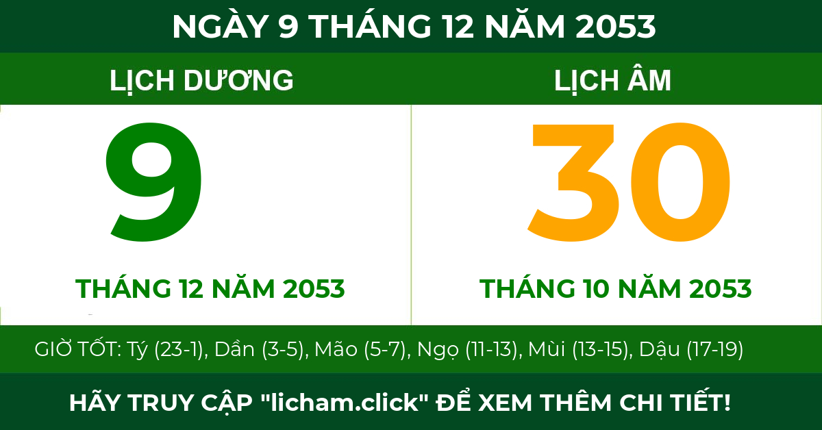 lịch âm ngày 9 tháng 12 năm 2053