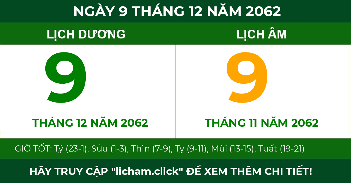 lịch âm ngày 9 tháng 12 năm 2062