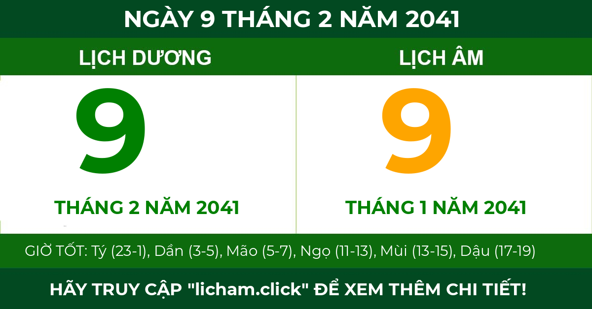 lịch âm ngày 9 tháng 2 năm 2041