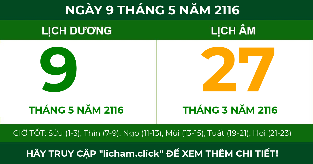 lịch âm ngày 9 tháng 5 năm 2116