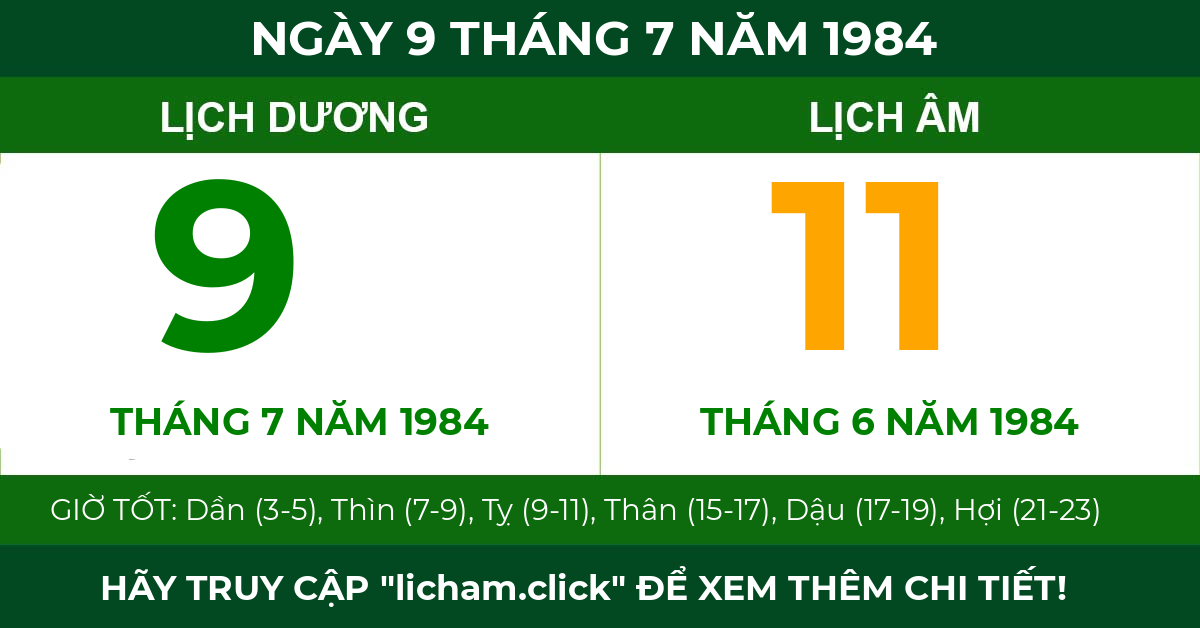 lịch âm ngày 9 tháng 7 năm 1984