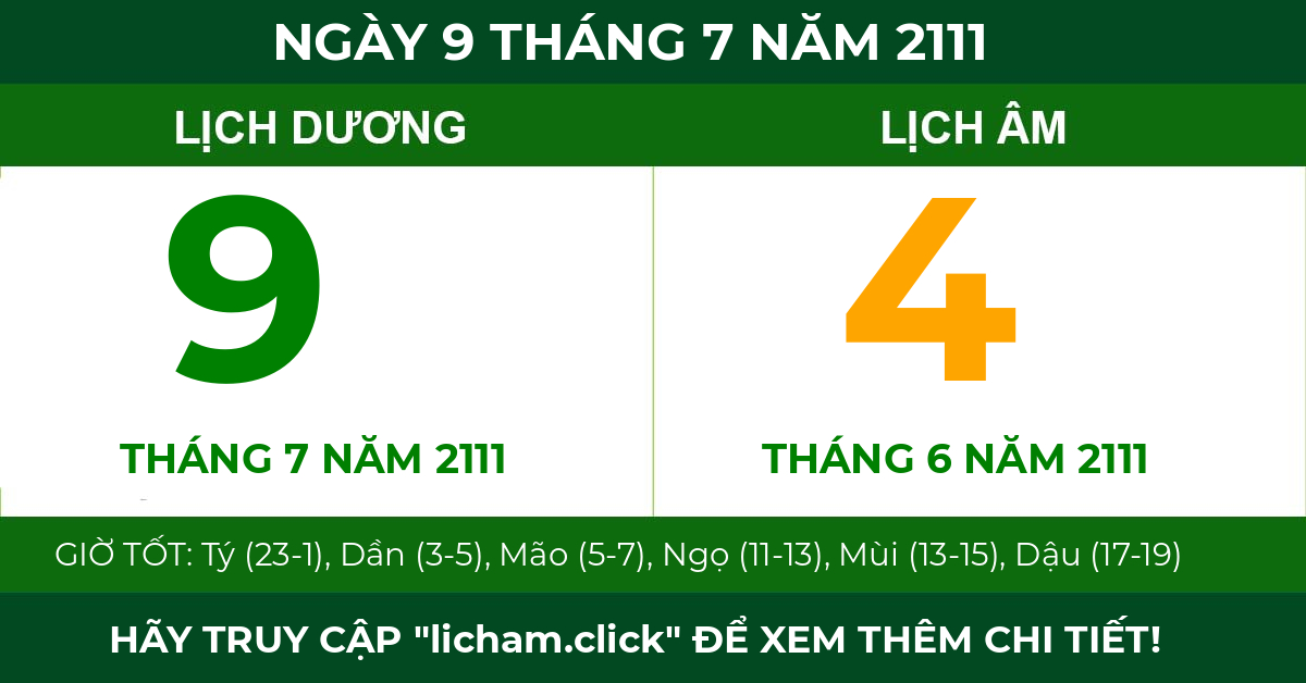 lịch âm ngày 9 tháng 7 năm 2111